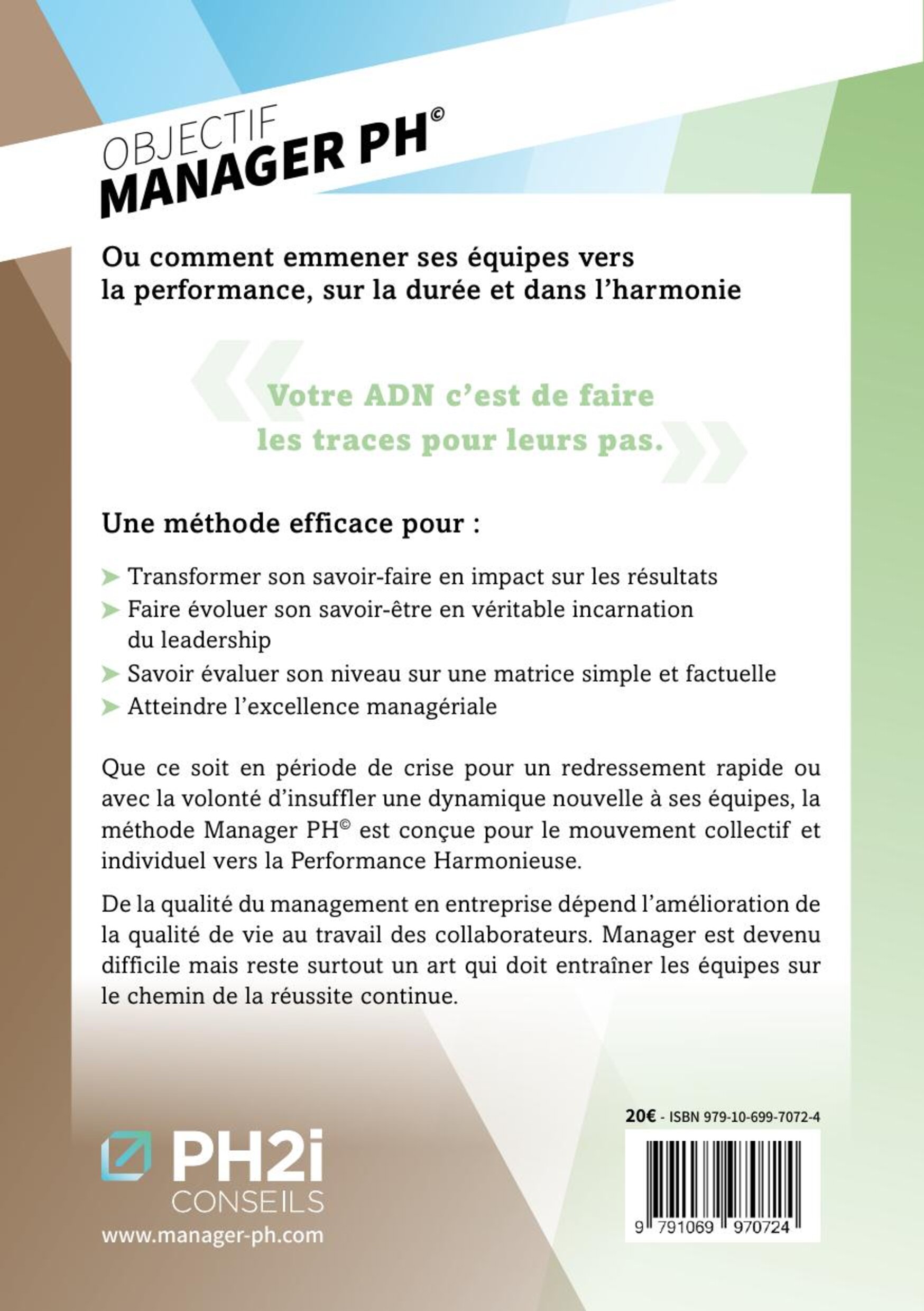 Quatrième de couverture du livre Objectif Manager PH©